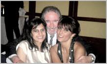Harry between two roses.. Raj Lalli Gill & Tuna Onat at the Sportsman Dinner...