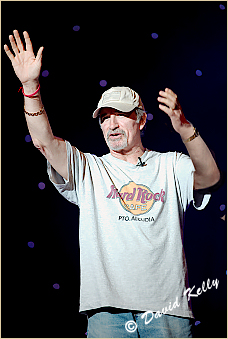 Harry on stage at Lanark Memorial Hall. Click to view larger version.