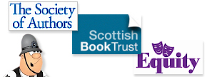 The Society of Authors, Scottish Book Trust, Equity, Harry the Polis.